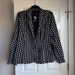 Lane Bryant Black and White Polka Dot Blazer